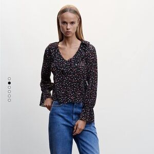 Mango floral blouse szL NWOT